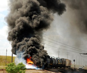 Polk County Sheriff's deputies and Polk County Firefighters were powerless to stop the flames for several hours when a semi truck and train crashed near the 2800 block of SR 60 East in Bartow, Fla.